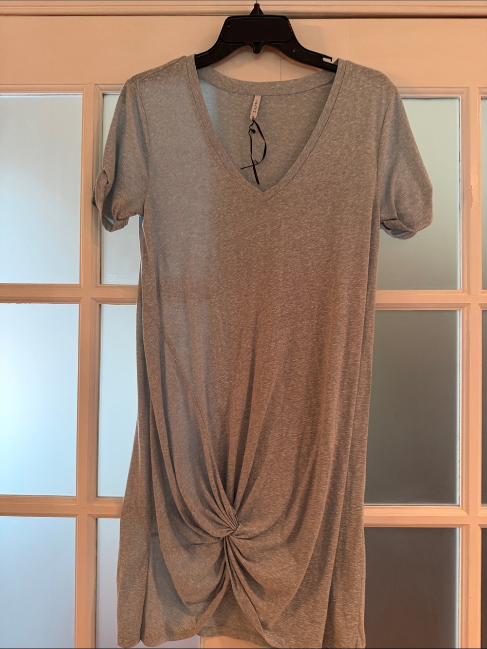 Z Supply Heather Gray V-Neck Twist Front Tunic